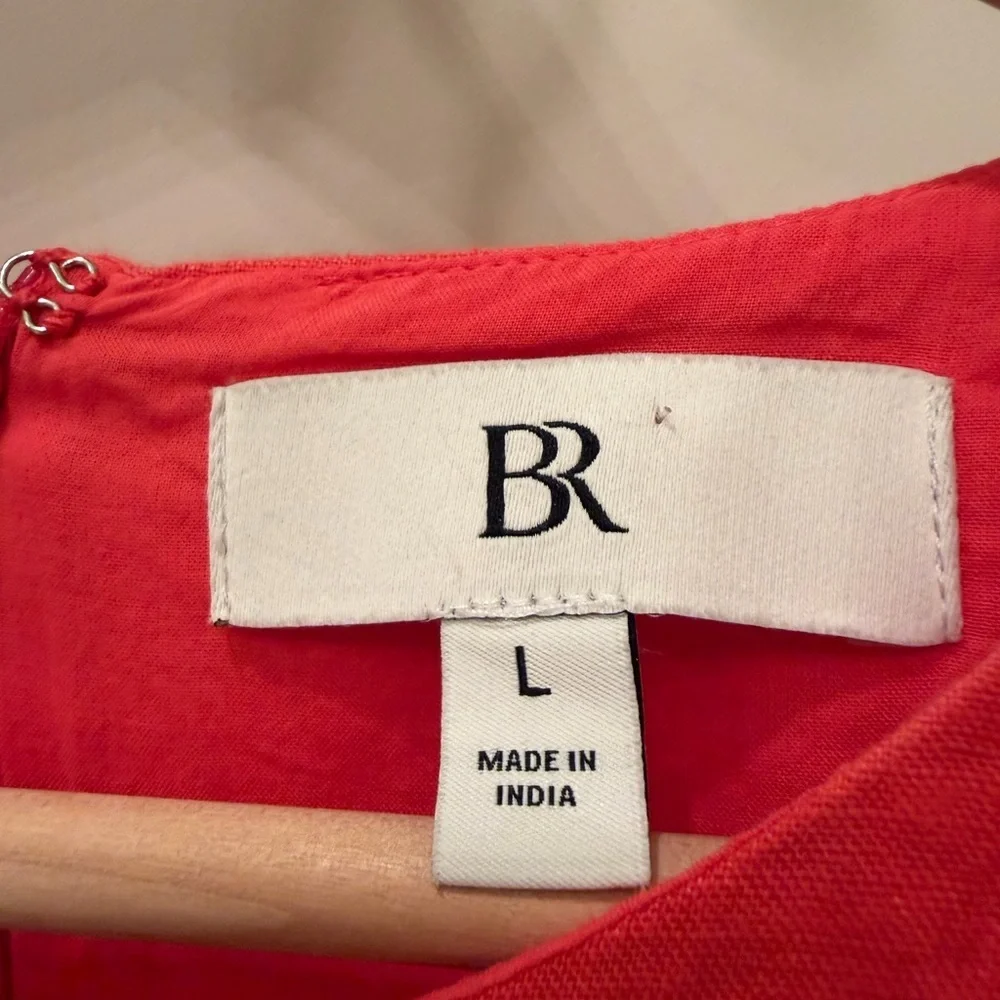 Banana Republic Pinnacle Coral Red Premium Linen Romper Size L